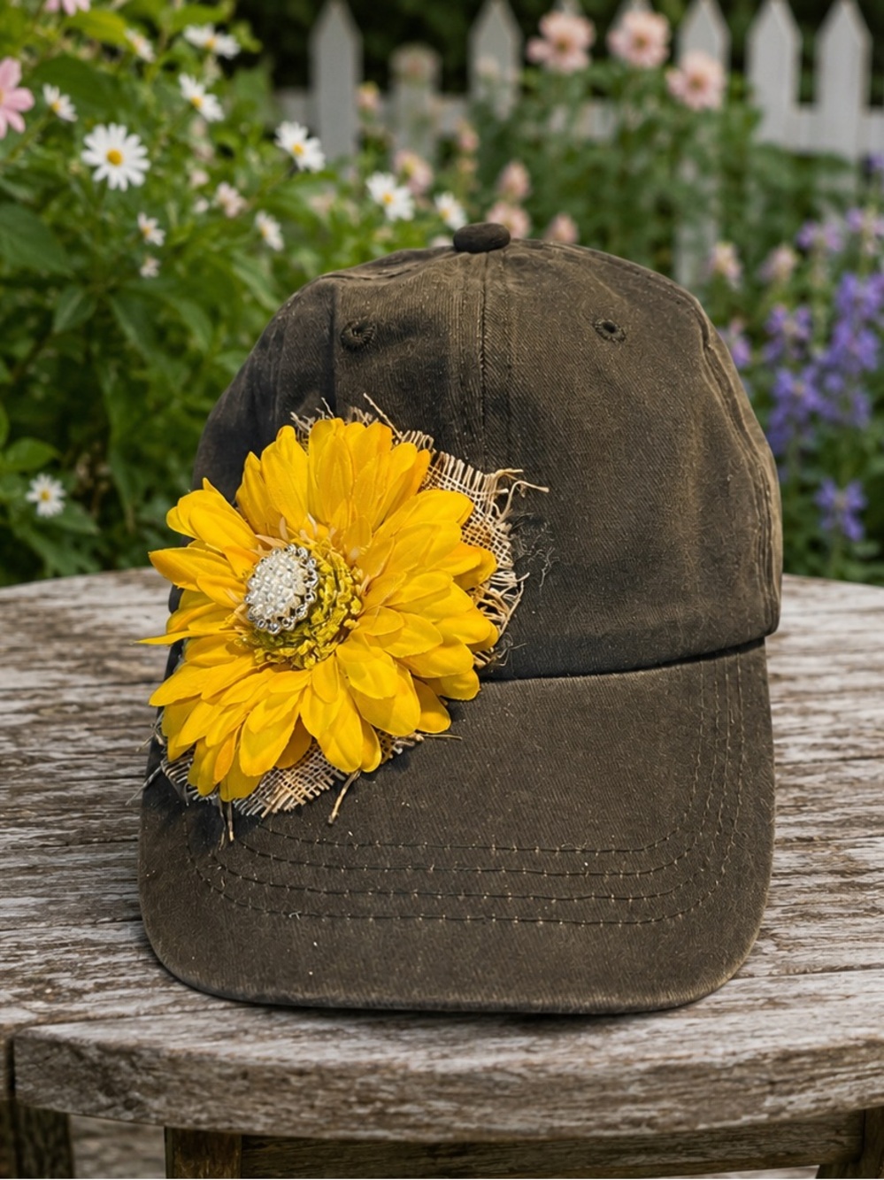 🧢 JAM Designs Distressed Sunflower Baseball Cap JAM-19
